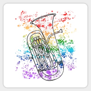 Euphonium Rainbow Colours Euphoniumist Brass Musician Sticker